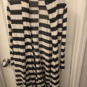 Striped Black and White Women's Cardigan